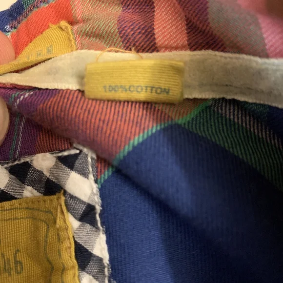 Washed Stoned & Beaten Vintage 1946 LS Button Shirt Blue Green Red Plaid Mens L - Picture 6 of 6